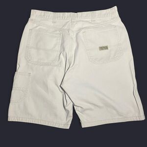 Y2K Wrangler Carpenter Shorts - Workwear Utility Gorpcore Beige (Size 34)